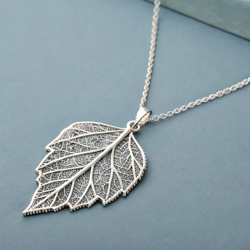 Handmade Silver Leaf Necklace
